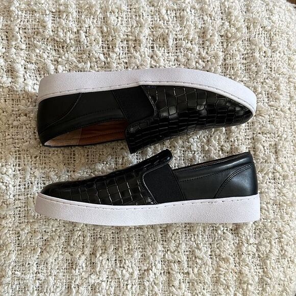 Vionic Demetra Black Croc Embossed Leather Slip On Sneaker Arch Support 9.5 - Picture 5 of 12